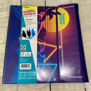 Mead Trapper Keeper Binder /80s 90s Retro /Dolphin Glow/ 1"/ With 2 Folders/ New